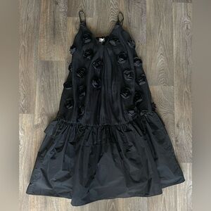 Corey Lynn Calter Black Rose Appliqué Gown Dress NWT Size Small Anthropologie